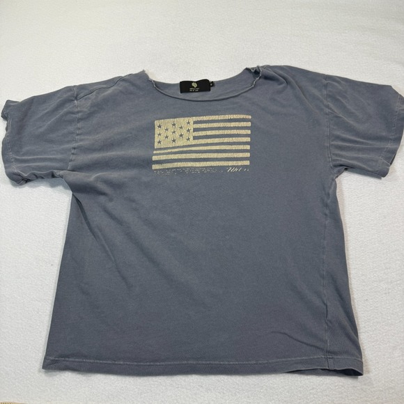 Darc American Wolf T-Shirt Men M Gray Distressed Flag Graphic USA 285/1000 - Picture 1 of 9
